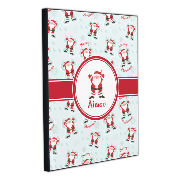 Santa Clause Making Snow Angels 20x24 Wood Print - Angle View