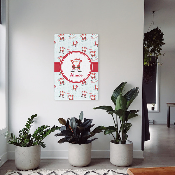 Santa Clause Making Snow Angels 20x30 - Canvas Print - In Context