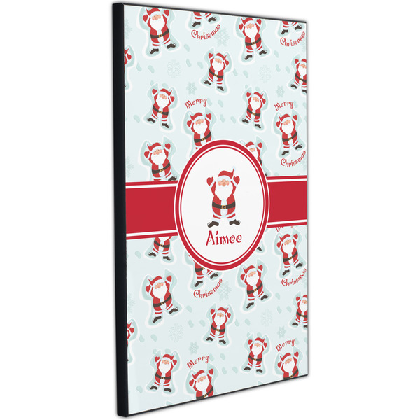 Santa Clause Making Snow Angels 20x30 Wood Print - Angle View