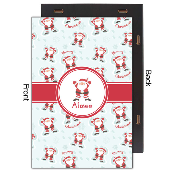 Santa Clause Making Snow Angels 20x30 Wood Print - Front & Back View