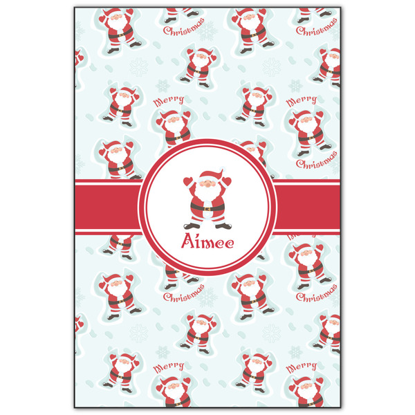 Custom Santa Clause Making Snow Angels Wood Print - 20x30 (Personalized)