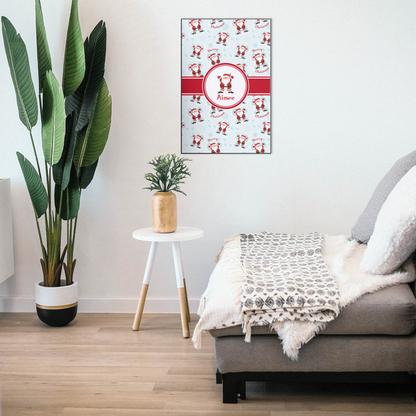 Santa Clause Making Snow Angels 20x30 Wood Print - In Context