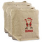 Santa Clause Making Snow Angels Reusable Cotton Grocery Bags - Set of 3 (Personalized)