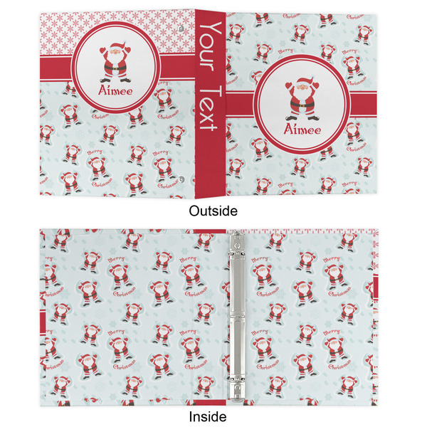 Santa Clause Making Snow Angels 3 Ring Binders - Full Wrap - 1" - APPROVAL