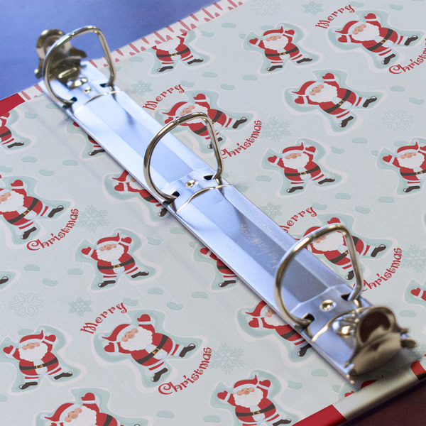 Santa Clause Making Snow Angels 3 Ring Binders - Full Wrap - 1" - DETAIL