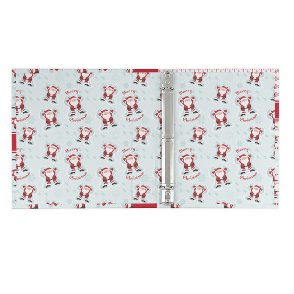 Santa Clause Making Snow Angels 3 Ring Binders - Full Wrap - 1" - OPEN INSIDE