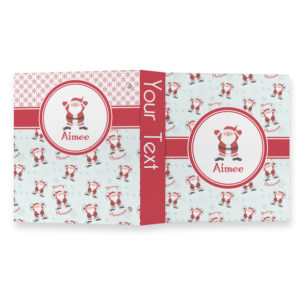 Santa Clause Making Snow Angels 3 Ring Binders - Full Wrap - 1" - OPEN OUTSIDE