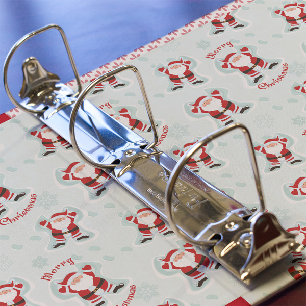 Santa Clause Making Snow Angels 3 Ring Binders - Full Wrap - 2" - DETAIL