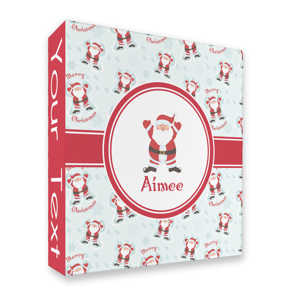 Custom Santa Clause Making Snow Angels 3 Ring Binder - Full Wrap - 2" (Personalized)