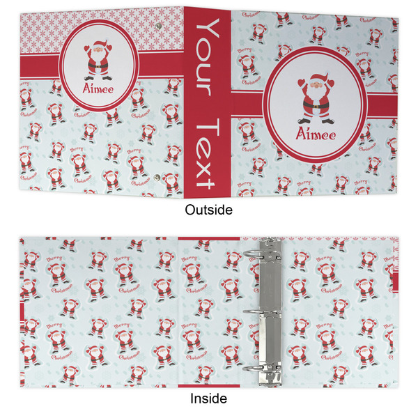 Santa Clause Making Snow Angels 3 Ring Binders - Full Wrap - 3" - APPROVAL