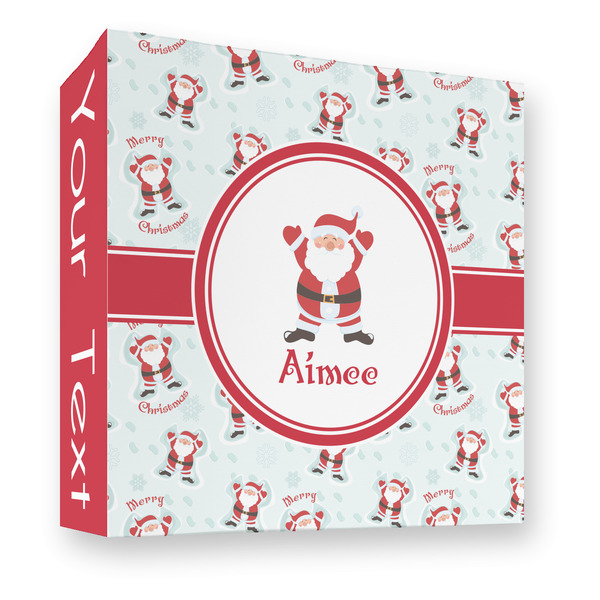 Custom Santa Clause Making Snow Angels 3 Ring Binder - Full Wrap - 3" (Personalized)