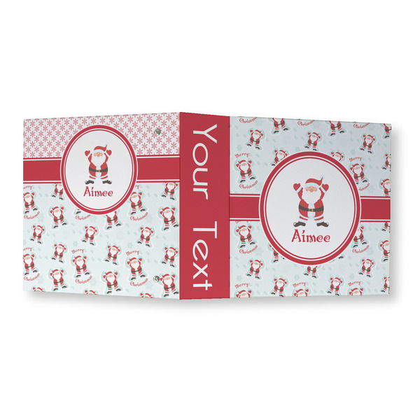 Santa Clause Making Snow Angels 3 Ring Binders - Full Wrap - 3" - OPEN OUTSIDE