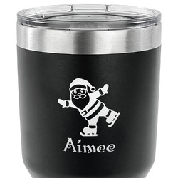 Santa Clause Making Snow Angels 30 oz Stainless Steel Tumbler - Black - Single Sided (Personalized)