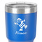 Santa Clause Making Snow Angels 30 oz Stainless Steel Ringneck Tumbler - Blue - Close Up