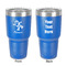 Santa Clause Making Snow Angels 30 oz Stainless Steel Ringneck Tumbler - Blue - Double Sided - Front & Back