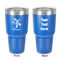 Santa Clause Making Snow Angels 30 oz Stainless Steel Tumbler - Royal Blue - Double-Sided (Personalized)