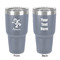Santa Clause Making Snow Angels 30 oz Stainless Steel Tumbler - Grey - Double-Sided (Personalized)
