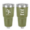 Santa Clause Making Snow Angels 30 oz Stainless Steel Ringneck Tumbler - Olive - Double Sided - Front & Back