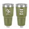 Santa Clause Making Snow Angels 30 oz Stainless Steel Tumbler - Olive - Double-Sided (Personalized)