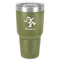 Santa Clause Making Snow Angels 30 oz Stainless Steel Ringneck Tumbler - Olive - Front