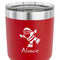 Santa Clause Making Snow Angels 30 oz Stainless Steel Ringneck Tumbler - Red - CLOSE UP