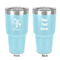 Santa Clause Making Snow Angels 30 oz Stainless Steel Tumbler - Teal - Double-Sided (Personalized)