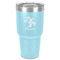 Santa Clause Making Snow Angels 30 oz Stainless Steel Ringneck Tumbler - Teal - Front