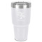 Santa Clause Making Snow Angels 30 oz Stainless Steel Ringneck Tumbler - White - Front