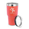 Santa Clause Making Snow Angels 30 oz Stainless Steel Ringneck Tumblers - Coral - LID OFF