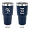 Santa Clause Making Snow Angels 30 oz Stainless Steel Tumbler - Navy - Double Sided (Personalized)