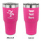 Santa Clause Making Snow Angels 30 oz Stainless Steel Tumbler - Pink - Double Sided (Personalized)