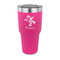 Santa Clause Making Snow Angels 30 oz Stainless Steel Ringneck Tumblers - Pink - FRONT