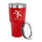 Santa Clause Making Snow Angels 30 oz Stainless Steel Ringneck Tumblers - Red - LID OFF