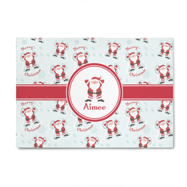 Custom Santa Clause Making Snow Angels 4' x 6' Indoor Area Rug (Personalized)