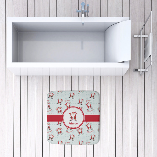 Santa Clause Making Snow Angels 48x48 Foam Memory Mat - LIFESTYLE