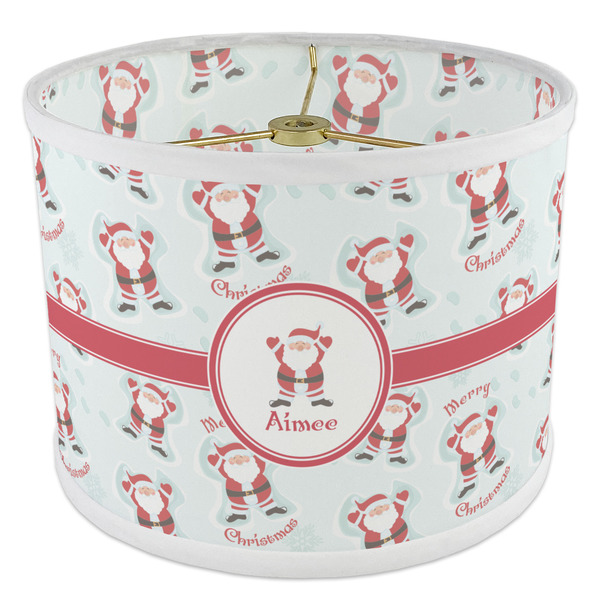 Santa Clause Making Snow Angels 8" Drum Lampshade - ANGLE Poly-Film