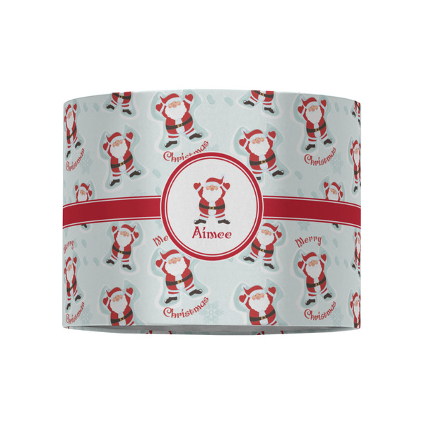 Santa Clause Making Snow Angels 8" Drum Lampshade - FRONT (Fabric)