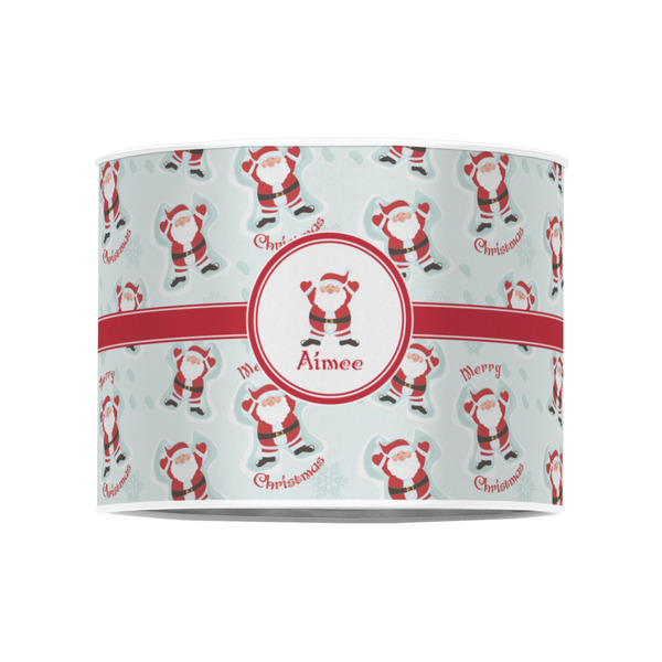 Santa Clause Making Snow Angels 8" Drum Lampshade - FRONT (Poly Film)