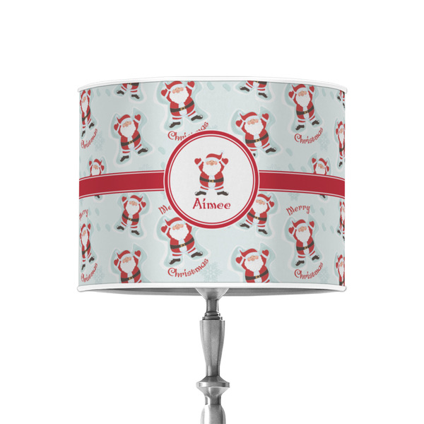 Custom Santa Clause Making Snow Angels 8" Drum Lamp Shade - Poly-film (Personalized)