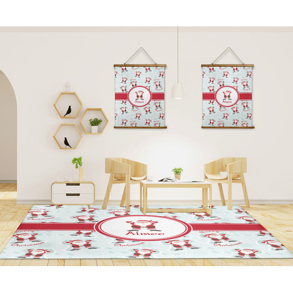 Santa Clause Making Snow Angels 8'x10' Indoor Area Rugs - IN CONTEXT