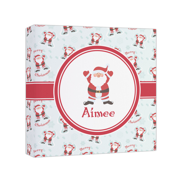 Custom Santa Clause Making Snow Angels Canvas Print - 8x8 (Personalized)