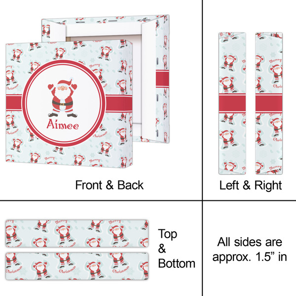 Santa Clause Making Snow Angels 8x8 - Canvas Print - Approval