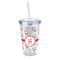 Santa Clause Making Snow Angels 16oz Double Wall Acrylic Tumbler with Lid & Straw - Full Print (Personalized)