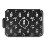 Santa Clause Making Snow Angels Aluminum Baking Pan with Black Lid (Personalized)