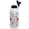 Santa Clause Making Snow Angels Aluminum Water Bottle - White Front
