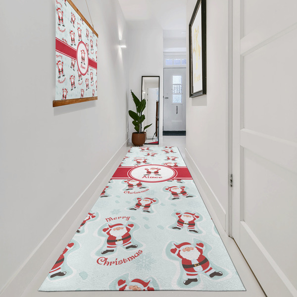 Santa Clause Making Snow Angels Area Rug Sizes - In Context (vertical)