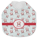Santa Clause Making Snow Angels Jersey Knit Baby Bib w/ Name or Text