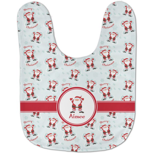 Santa Clause Making Snow Angels Baby Bib - AFT flat