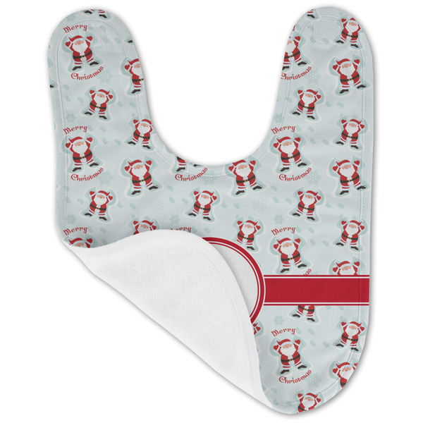 Santa Clause Making Snow Angels Baby Bib - AFT folded