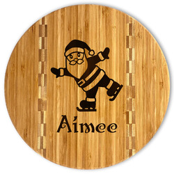 Santa Clause Making Snow Angels Bamboo Cutting Board (Personalized)
